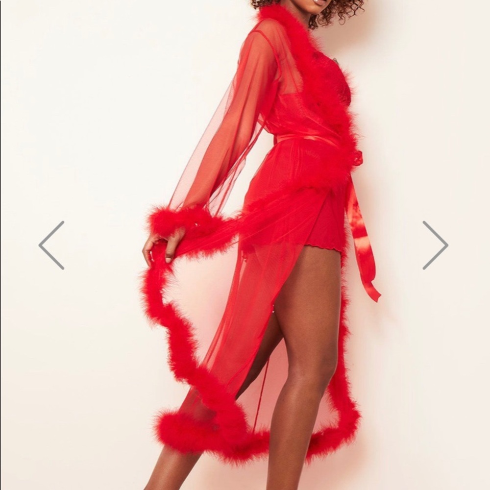 Red sheer robe